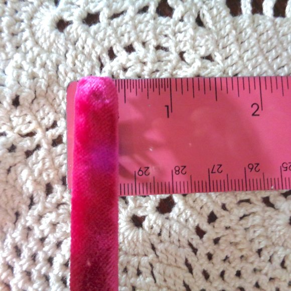 Leif Erikson Velvet Hair Barrette France Luxe Hair Accessory Bright Pink EUC - Picture 6 of 6